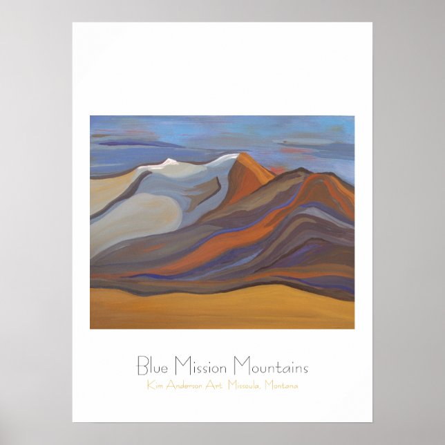 Blue Mission Mountains Poster (Front)