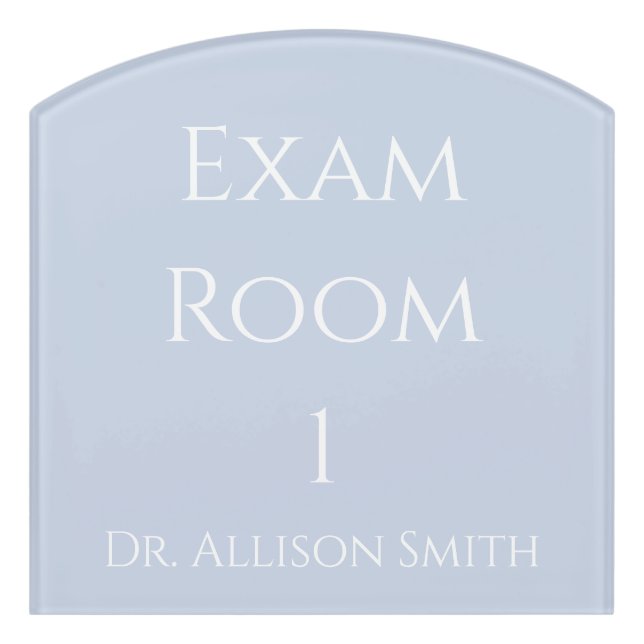 Blue Mist Custom Exam Room/Office Door Sign (Contour Front)