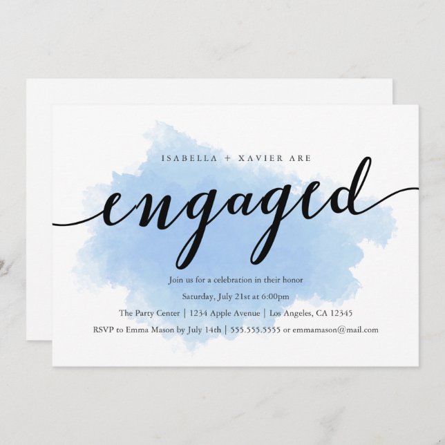 Blue Mist | Engagement Party Invitation (Front/Back)
