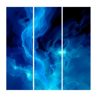 Blue Mist Ethereal Triptych