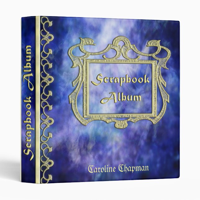 Blue Mist Scrapbook Album Name 1" Ring Binder (Front/Spine)