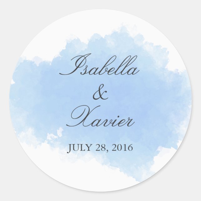 Blue Mist | Wedding Favor Sticker (Front)