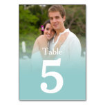 Blue Mist Wedding Photo Table Number Cards