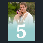 Blue Mist Wedding Photo Table Number Cards<br><div class="desc">Upload your favorite couples photo to create a unique table number card.  These are perfect for nautical,  beach,  ocean,  coastal,  destination and seaside weddings.  Like the design but need a different color?  Just message me with your request.</div>