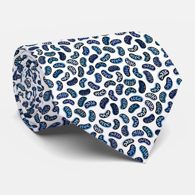 Blue Mitochondria Neck Tie (Rolled)