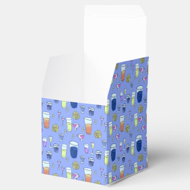 Blue Mixed Drinks Favor Box (Opened)