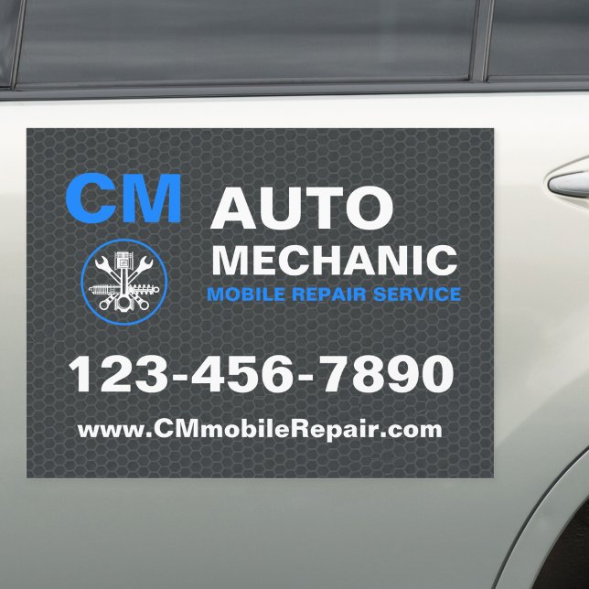 Blue Mobile Mechanic Auto Car Repair Services Magnet (Creator Uploaded)