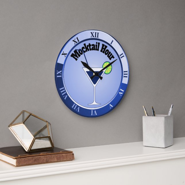 Blue Mocktail Hour Bar Clock (Office)