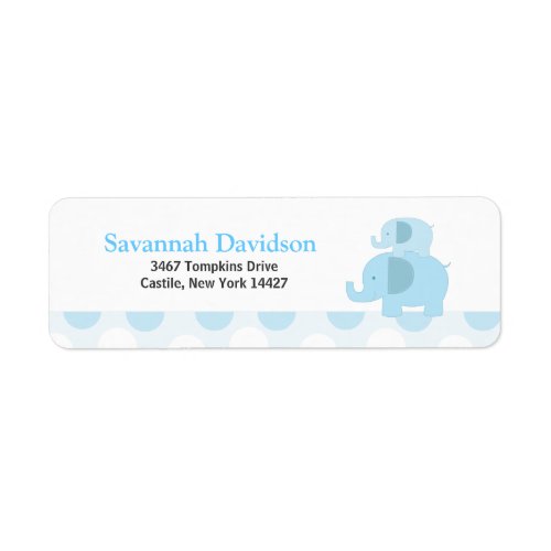 Blue Mod Elephants Custom Address Label 30