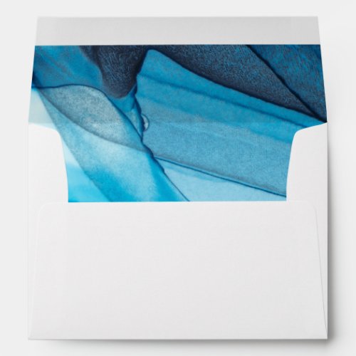 Blue Modern Abstract Watercolor Envelope