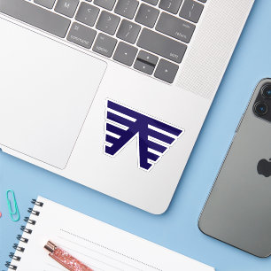Blue Modern and Minimal Letter W Monogram Sticker