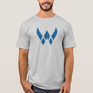 Blue Modern and Minimal Letter W Monogram T-Shirt