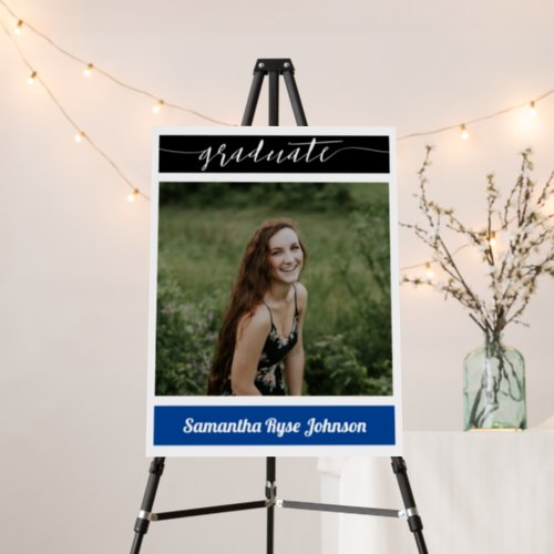 Blue Modern Block Graduation Foam Board