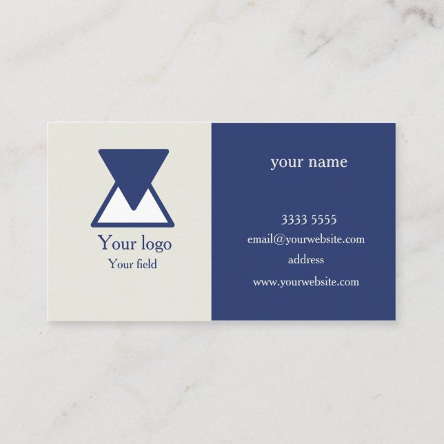 blue modern business card (Back)