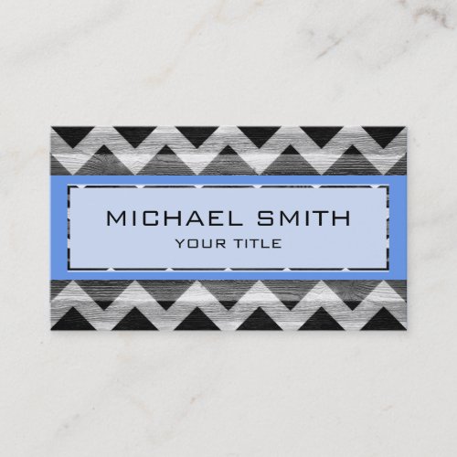 Blue Modern Chevron Pattern Business Card