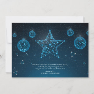 Blue Modern Christmas Star Corporate Logo Business Holiday Card