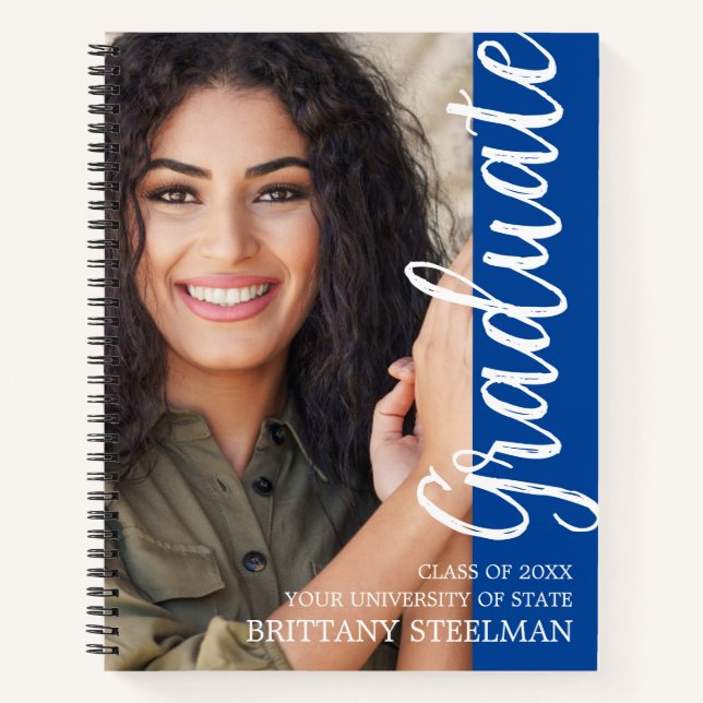 Blue Modern College Graduation Party Guest Book (Front)