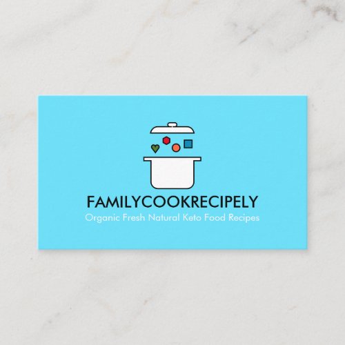 Blue Modern Cooking geometric food pot Business Card