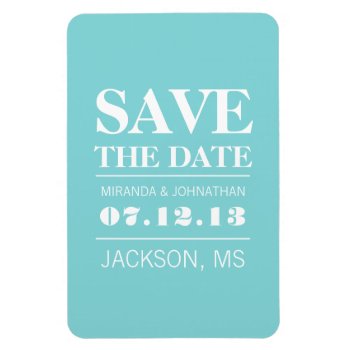 Blue Modern Elegance Save The Date Magnet by AllyJCat at Zazzle