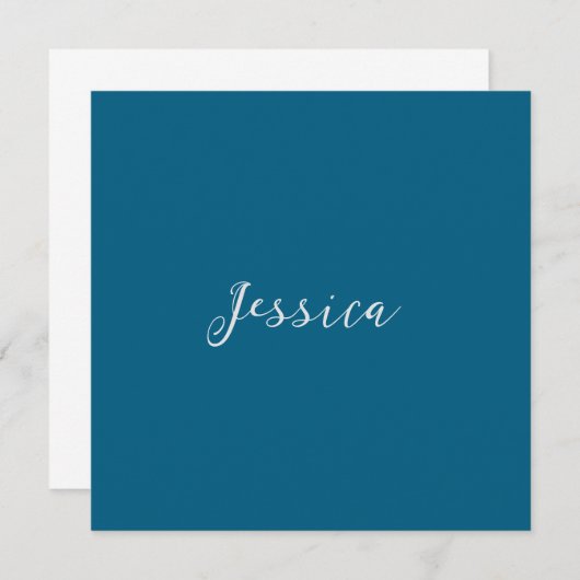 Blue Modern Elegant Plain Simple Professional Name (Front/Back)