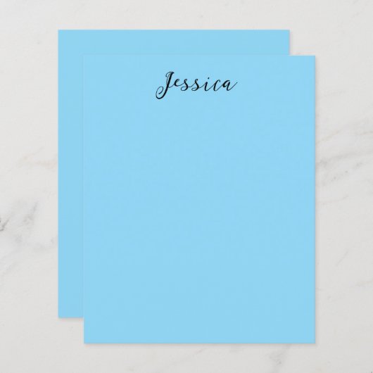 Blue Modern Elegant Plain Simple Professional Name (Front/Back)