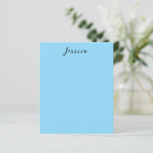 Blue Modern Elegant Plain Simple Professional Name (Standing Front)