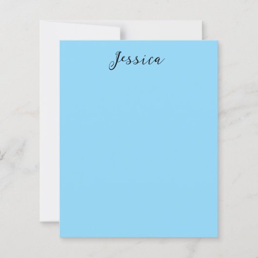 Blue Modern Elegant Plain Simple Professional Name (Front)