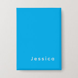 Blue Modern Elegant Plain Simple Professional Name Button