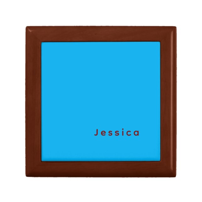 Blue Modern Elegant Plain Simple Professional Name Gift Box (Front)