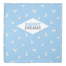 Blue Modern Elegant White birds.