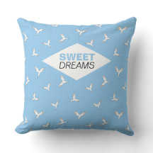 Blue Modern Elegant White birds.