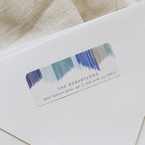 Blue Modern Fringe Return Address Labels