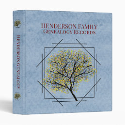 Blue Modern Genealogy Family Tree 3 Ring Binder