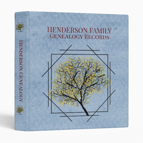 Blue Modern Genealogy Family Tree 3 Ring Binder