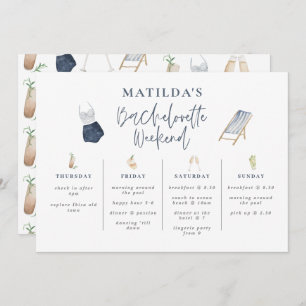 Blue modern girly bachelorette weekend itinerary