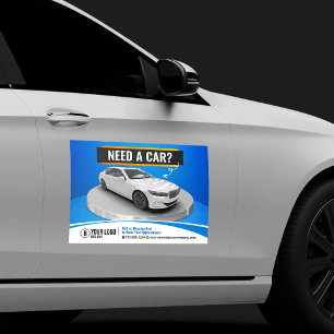 Blue Modern Luxury Car Rental Automobile Car Hire Car Magnet