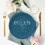 Blue Modern Minimalist | Graduation Party Paper Plates