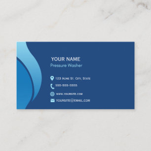 Blue Modern Minimalist Pressure Washing Business Card