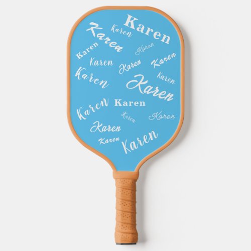 Blue Modern Monogrammed Minimal Simple Classic Pic Pickleball Paddle