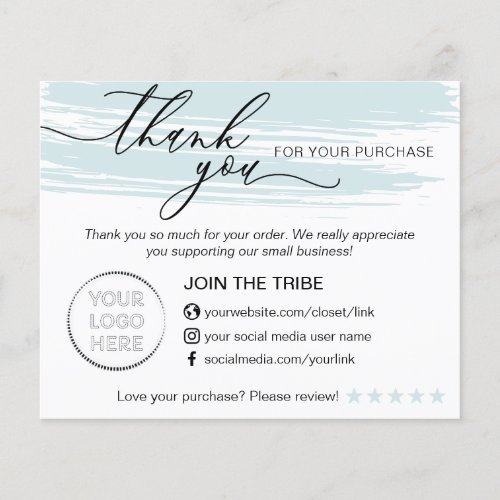 Blue Modern Online Store Small Business Thank you Flyer