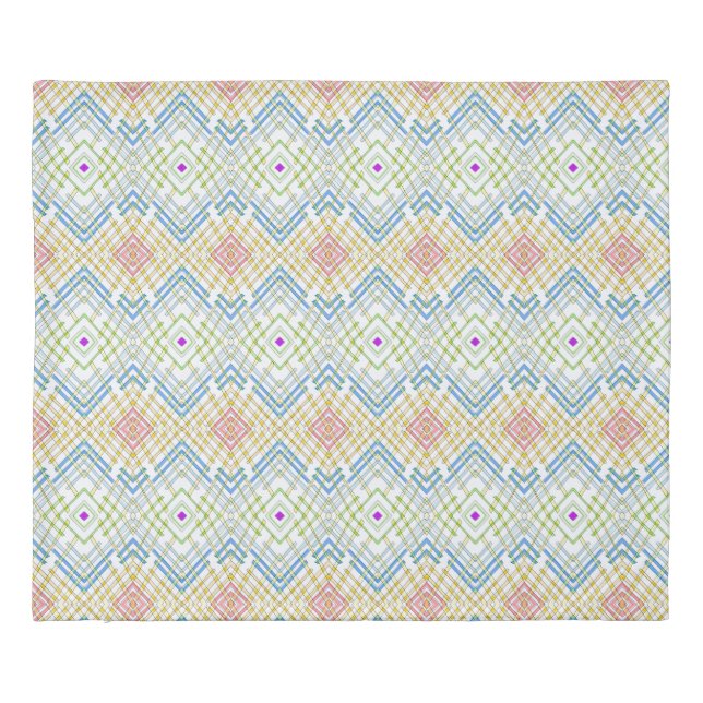 Blue Modern Patterned King Size Duvet Cover (Back)