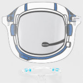 Blue Modern Personalized Space Astronaut Helmet Face Shield (Front w/Glasses)