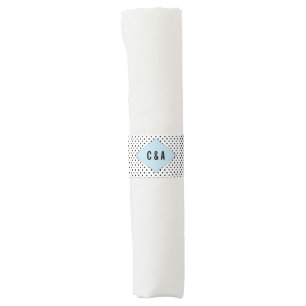Blue Modern Polka Dots Wedding Napkin Bands