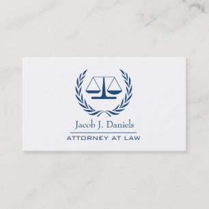 Blue Modern Professional Lawyer Attorney Business Card