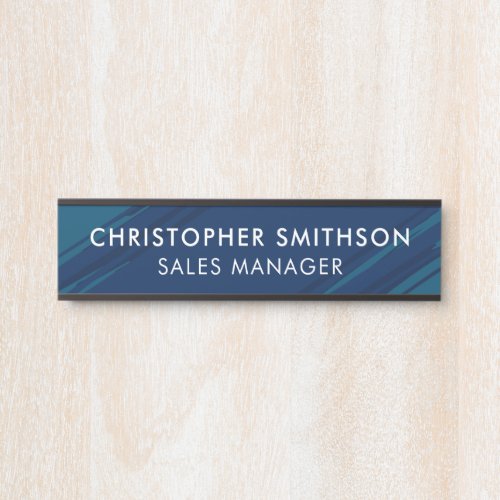   Blue Modern Professional Plate Changeable Office Door Sign