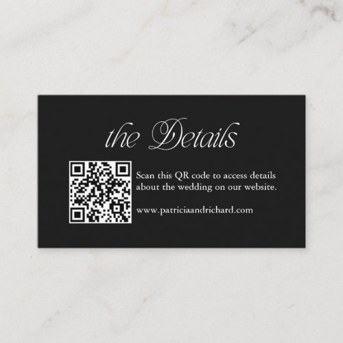 Blue Modern QR Code Wedding Website Card