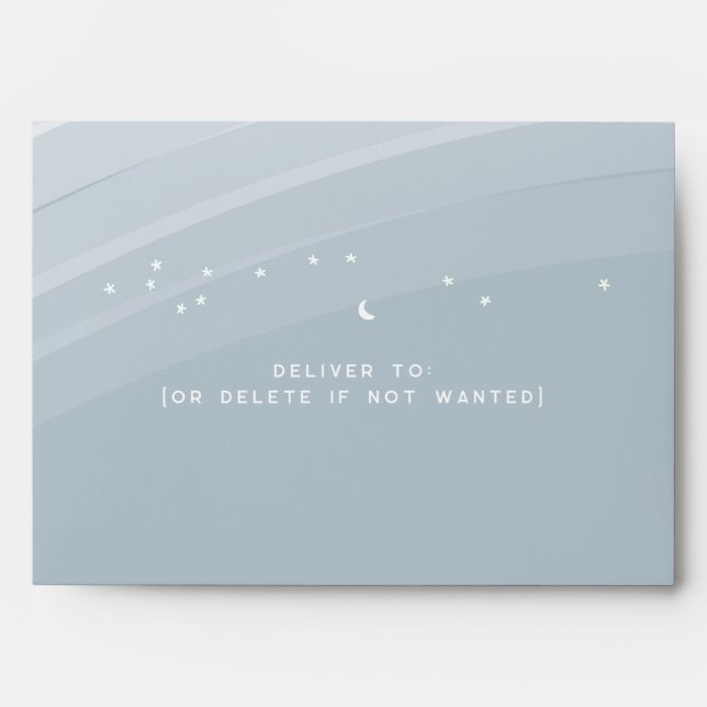 Blue Modern Rainbow and stars White Return Address Envelope (Front)