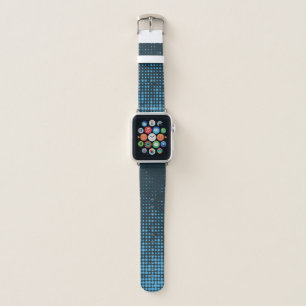 Blue, modern, retro, cool, trendy dot pattern apple watch band