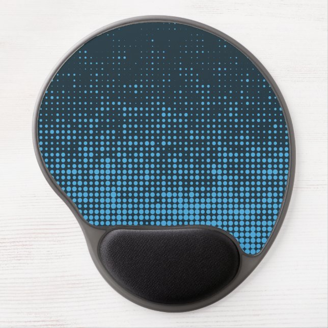Blue, modern, retro, cool, trendy dot pattern gel mouse pad (Front)