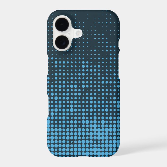 Blue, modern, retro, cool, trendy dot pattern iphone case (Back)